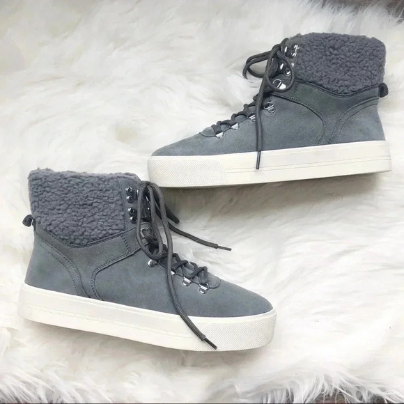 Marc Fisher Shoes - Marc Fisher Darlen Gray High Top Boots New 9.5